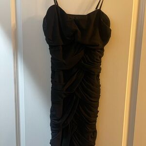 Forever 21 Black Ruched Mini Dress